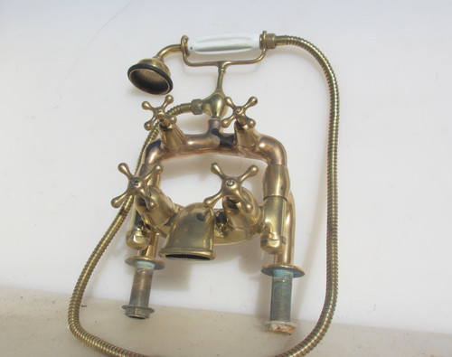 Antique brass bath mixer taps - bath,