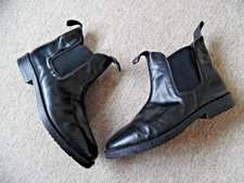 MENS JODHPUR BOOTS, SIZE 10. "RHINEGOLD CLASSIC" BLACK LEATHER. ELASTIC SIDES.GC