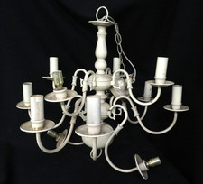 12 Arm Ceiling Chandelier White Paint Finish Shabby Chic Hanging Chandelier Part