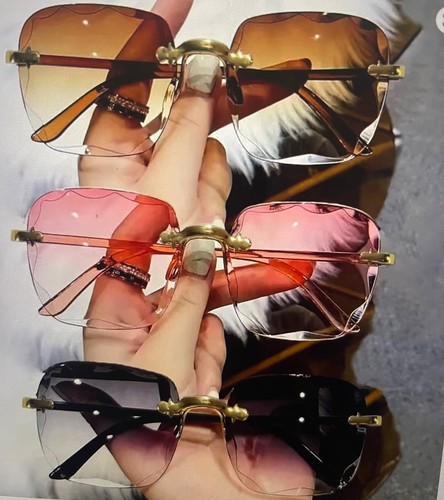 Square rimless sunglasses - square,