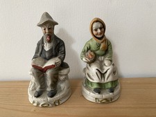 Vintage Figurine Porcelain Old Man and Old Woman