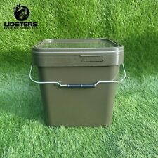 Lidsters Fishing Square Bucket 17L Litre Carp Coarse Fishing Buckets Bait