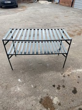 Aluminium 2 Tier Greenhouse Staging - Slatted Prefab Shelves, Easier Assembly