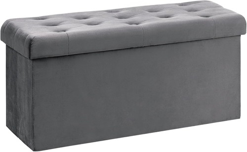 Bonlife folding velvet ottoman - folding,