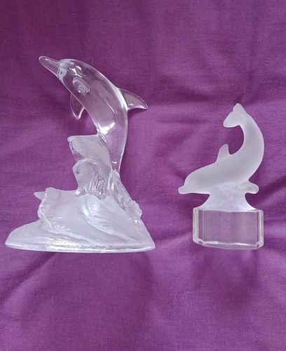 Two crystal dolphin - crystal, ornaments