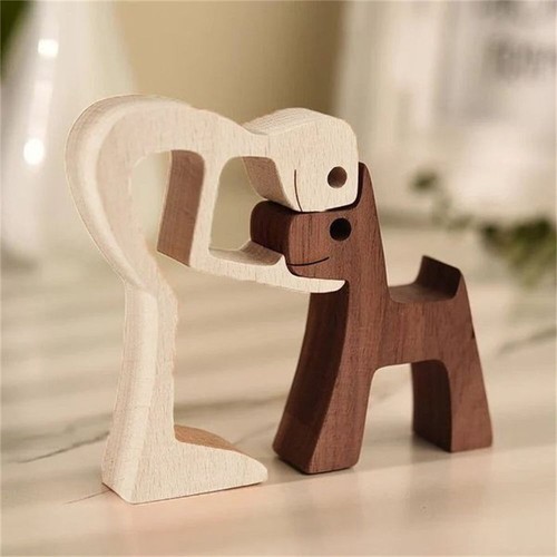 Handmade wooden statue sitting - statue,