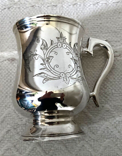Vintage silver plated etched - silver,