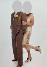 ORIGINAL 1940S SUIT MENS JACKET  TROUSERS AMERICAN WIDE LAPELS  LEGS BROWN