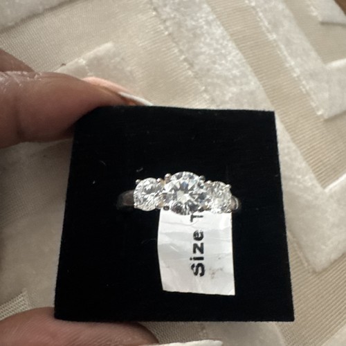 Cubic zirconia trilogy ring - trilogy,
