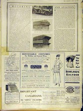 Original Old Antique Print Napier Car Beck Bus Hood Motor 1915 20th Century