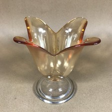 Orange Iridescent Art Glass
