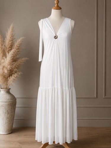 Boohoo white maxi dress - white, size