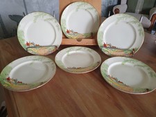 SET OF 6 DORSET CROWNFORD BURSLEM 1930S SALAD PLATES