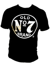 OFFICIAL JACK DANIELS OLD No. 7 BLACK & WHITE T SHIRT 