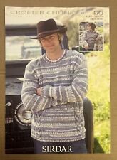 MENS BOYS CROFTER CHUNKY KNIT JUMPER VTG KNITTING PATTERN 24”-46” SIRDAR 9203