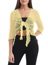 Womens Tie Up Open Front Shrug