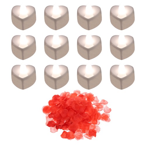 Heart shaped led candles white - heart,