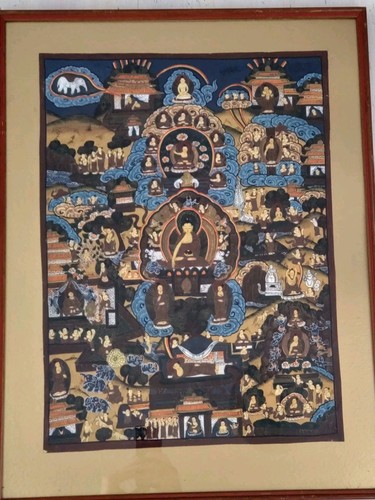 Hand painted tibetan buddhist - tibetan,