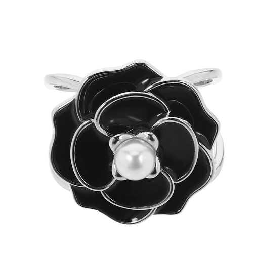 Black alloy flower - flower, scarf