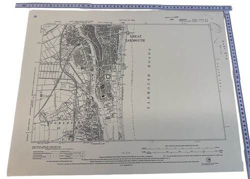 Vintage ordnance survey map - ordnance,