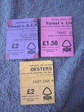 3 X 1980S NOTTINGHAM FOREST TICKETS V OESTERS  LIVERPOOL  AEK RARE