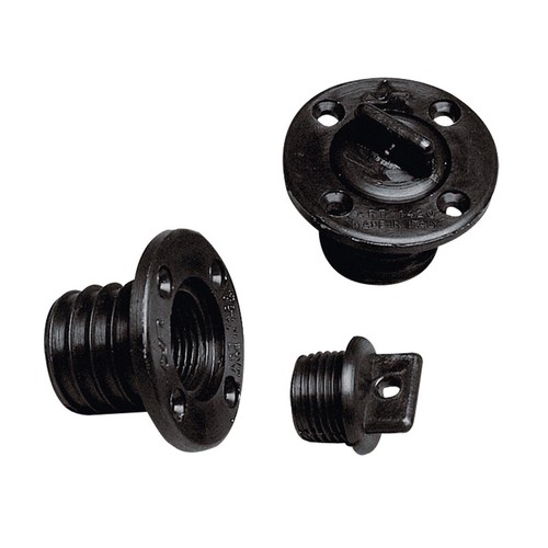 Round boat transom drain