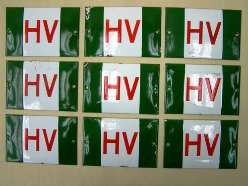 Old metal sign for - -, hv