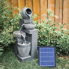 Water Feature Fountain Sparkling Bowls LED Self-contained with Pump Solar Power