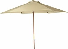 Home 2m Water Repellent Garden Parasol Cream | Outdoor Patio Sun Umbrella Shade