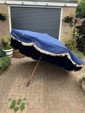 Vintage Retro 1970s 80s Garden Table Parasol Sun Shade Metal Wood