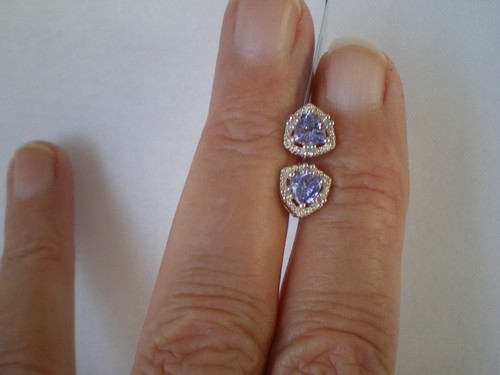 Tanzanite zircon stud - tanzanite,