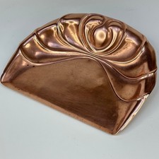 Antique Art Nouveau Design Solid Copper Dust Tray Pan, Dinning Table Crumb Sweep