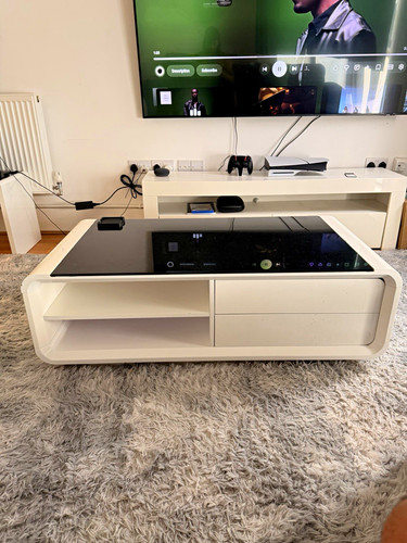 White rectangular coffee table - white,