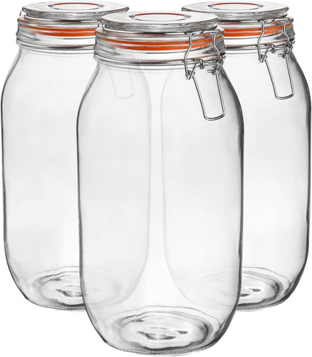Glass jar with airtight - airtight, metal