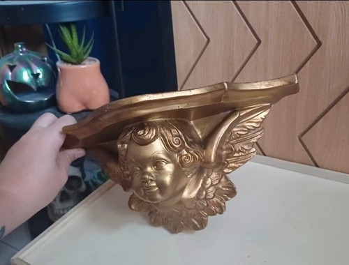 Gilt cherub angel wall - angel, shelf