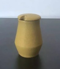 Denby Stonewear Ode Mustard Pot & Lid. Height 8.5cm