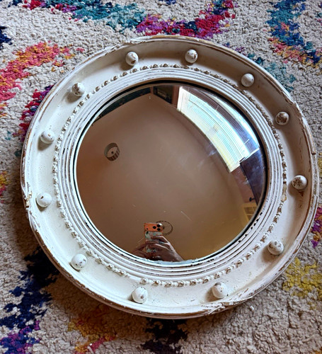 Round white framed - framed, wall