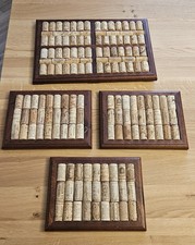 Table trivets, crafted in France, assorted wine bottle corks inlaid in mahogany 