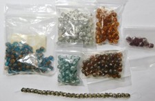 Lot 231: Czech Glass Cathedral Beads metallic accent 6mm x 351 + 7mm x 9 beads.