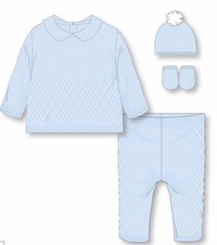 Baby Boys Blue Knitted 4 Piece