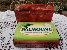 Vintage 1960's West German Mottled Brown Plastic Soap Dish Sealed Palmolive Bar