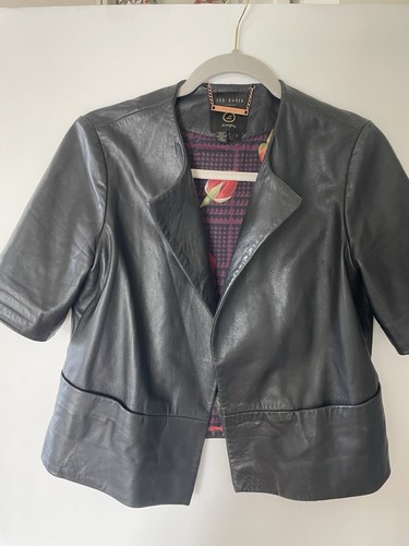 Leather short sleeve jacket - leather,