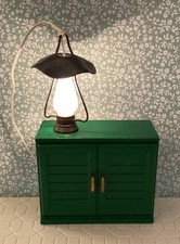 Sylvanian Families Green Cupboard & Lamp Light up Furniture Tomy Vintage Working