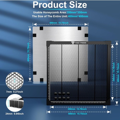 Honeycomb laser bed 400x400mm - honeycomb,