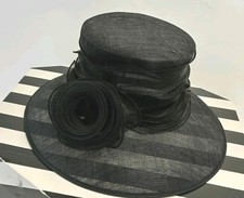 House Of Fraser Black Formal Hat With Rose Detail Ladies Day ASCOT 