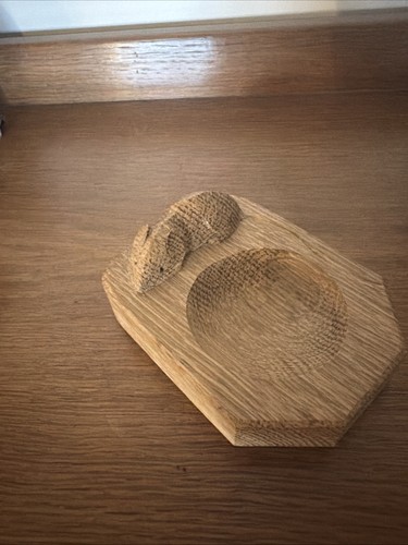 Mouseman carved oak - oak, tray.