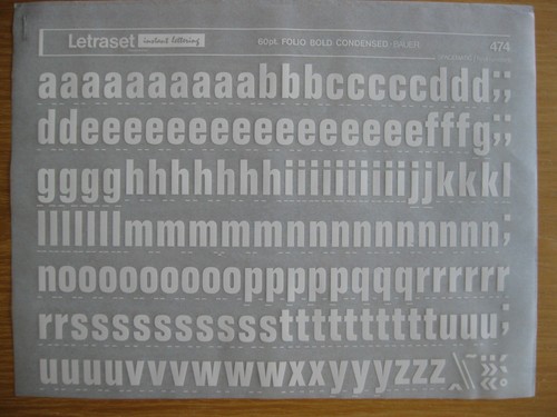 Sheet letraset low - x,