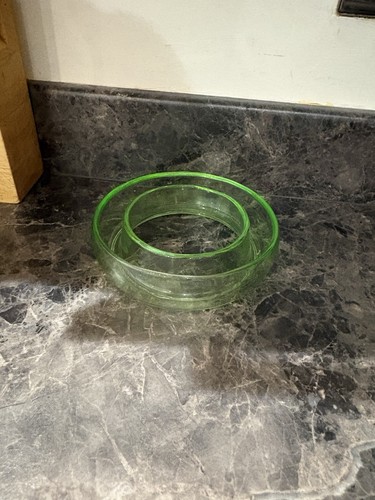Vintage old green glass circle - vintage,
