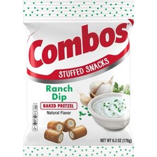 Combos Stuffed Savoury Snacks Ranch Dip Baked Pretzel 178g Best Before 08/2025