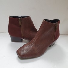 Ladies Size UK 4 TU Brown Ankle Boots  Zipped 2" Heel Immaculate